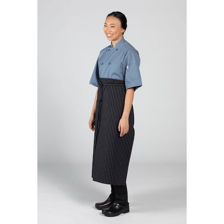 Uncommon Threads Full Bistro Apron Blk & Wht Pinstripe 3052-3300